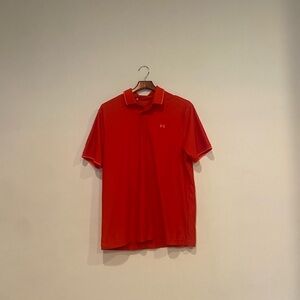 Men’s Red Under Armour Golf Shirt Large